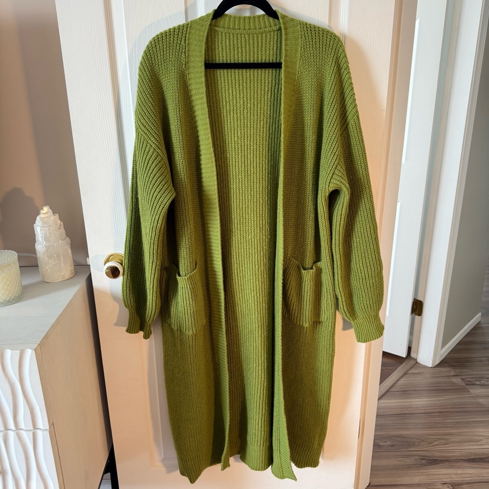 Olive Green Women's Sweater Cardigan